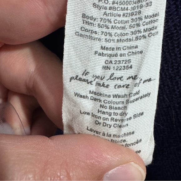 Wilfred Chevalier Cocoon Cardigan Navy Blue Oversized Open Front, Size M - Picture 5 of 5